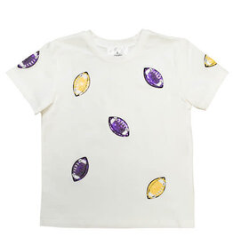 Kids Purple & Yellow Sequin Football Shirt