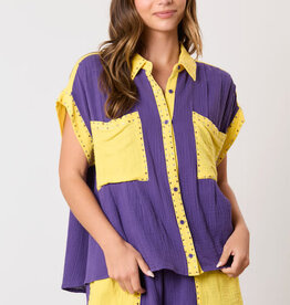 Here For The Tailgate Rhinestone Detail Top