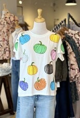 Queen of Sparkles White Multi Pumpkin Tee