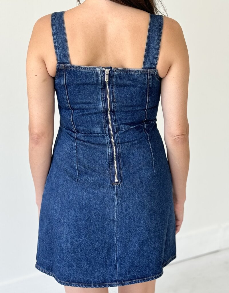 Jewel Bow Denim Mini Dress
