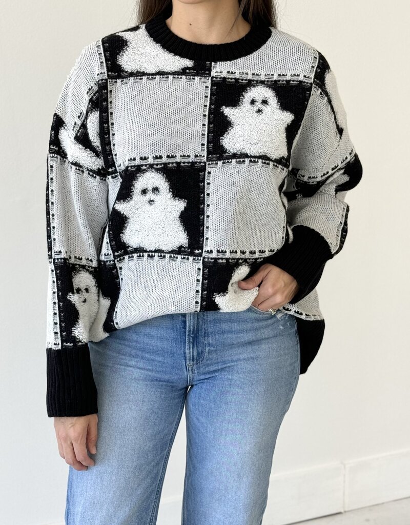 Spooky Square Patten Sweater