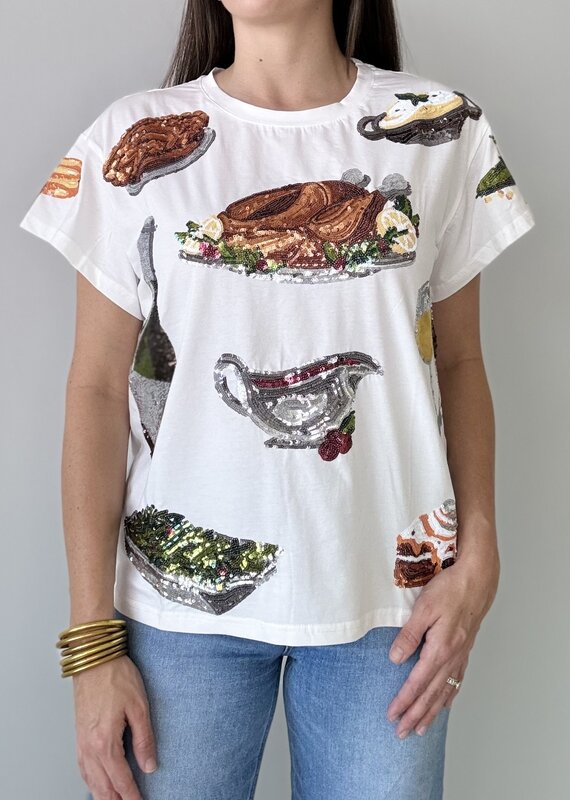 Queen of Sparkles White Queen of Turkey Tee