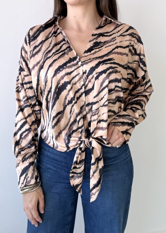 Rue Tiger Stripe Button Down