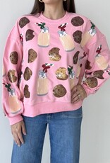 Queen of Sparkles Light Pink Milk & Cookies Sweatshirt