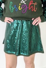 Queen of Sparkles Green Shard Sequin Skirt