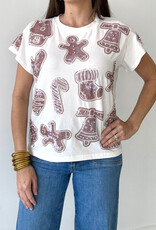 Queen of Sparkles White Frosted Christmas Cookie Tee