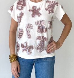 Queen of Sparkles White Frosted Christmas Cookie Tee