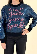 Queen of Sparkles Black Full Sequin New Year Sweater