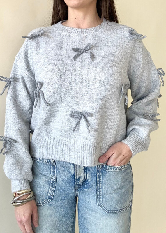 Heather Bow Detail Sweater