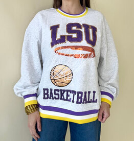 Queen of Sparkles Grey LSU Basketball Sweatshirt