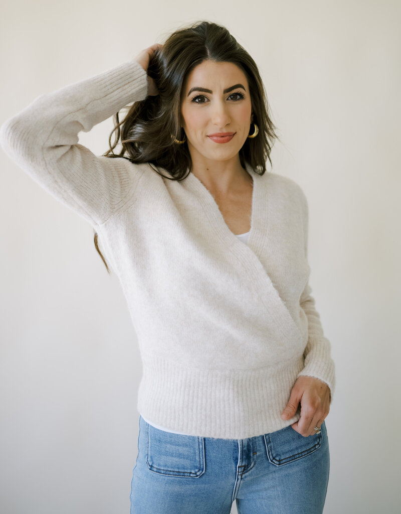 Ivory Wrap Sweater