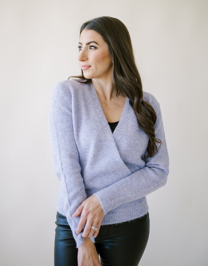 Lavender Wrap Sweater