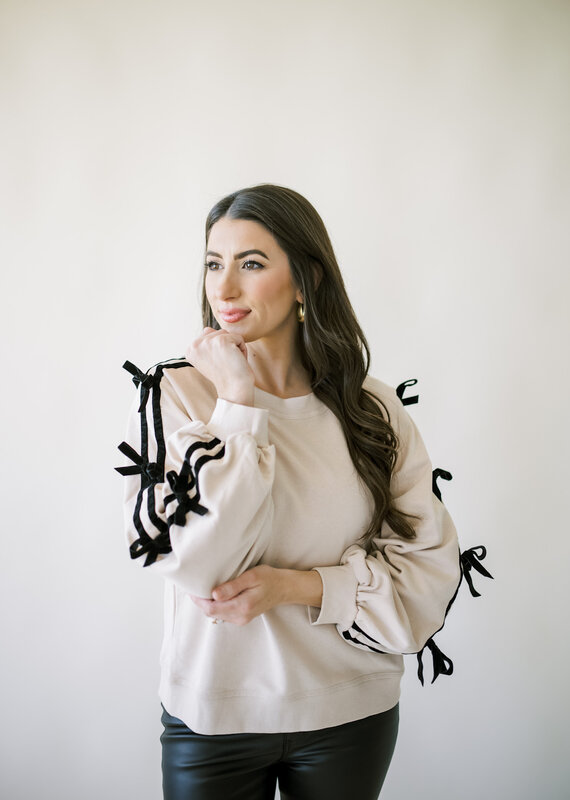 Gabriella Bow Sleeve Sweatshirt