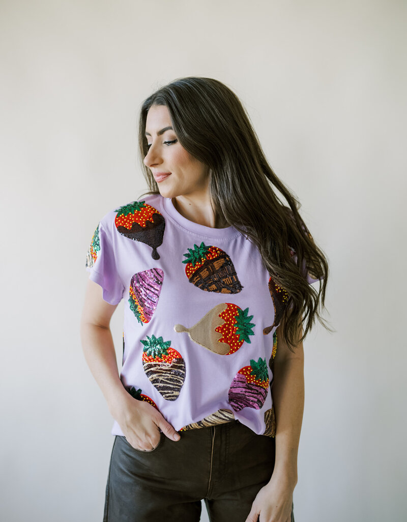 Queen of Sparkles Purple Chocolate Covered Strawberries Tee