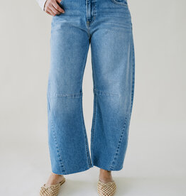 Just Black Light Barrel Jean with Seams