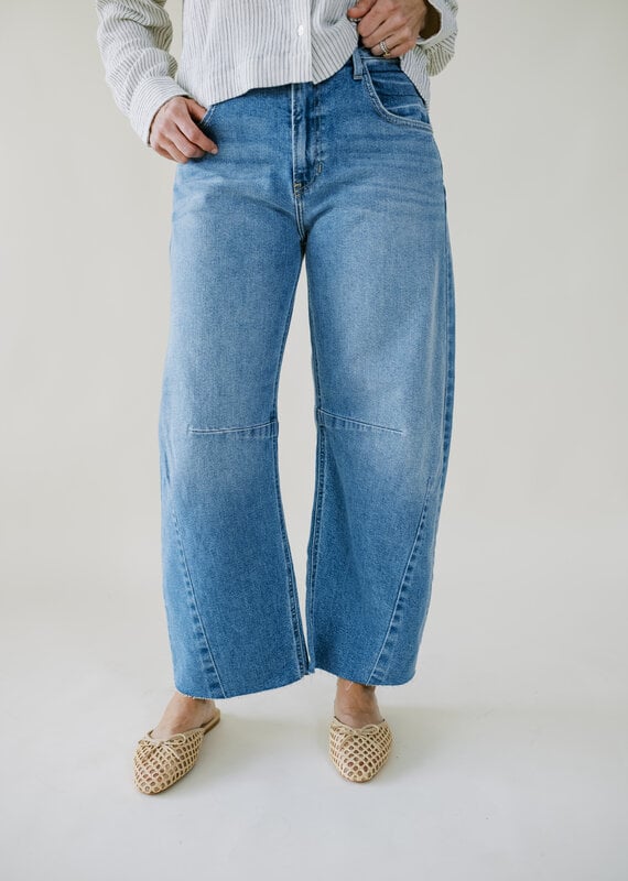 Just Black Light Barrel Jean with Seams