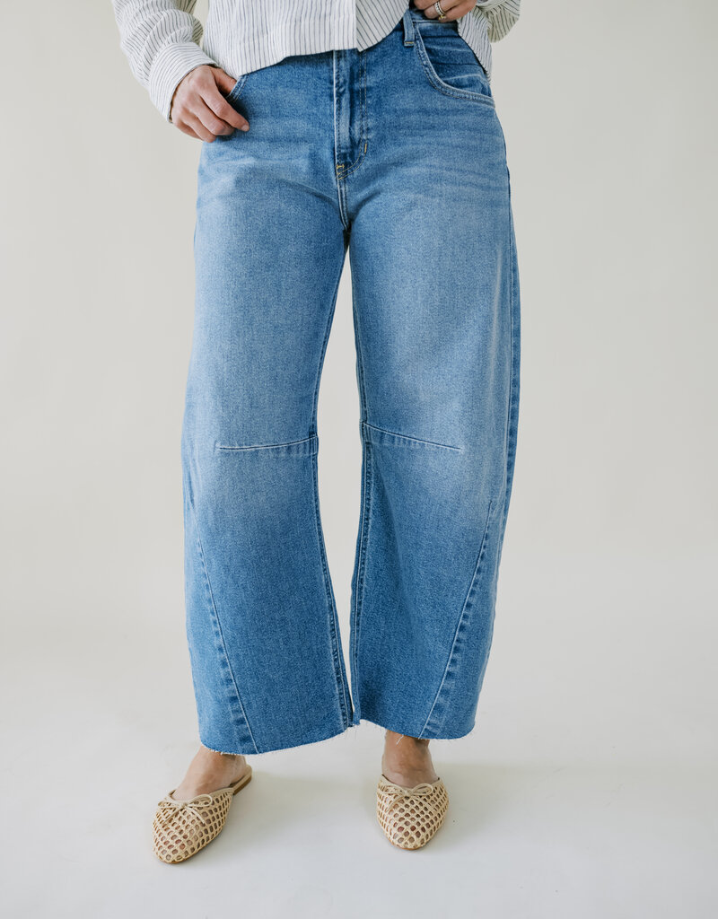 Just Black Light Barrel Jean with Seams