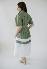 Olive Two Tone Midi Dress