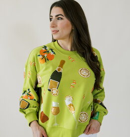 Queen of Sparkles Green Mimosa Icon Sweatshirt