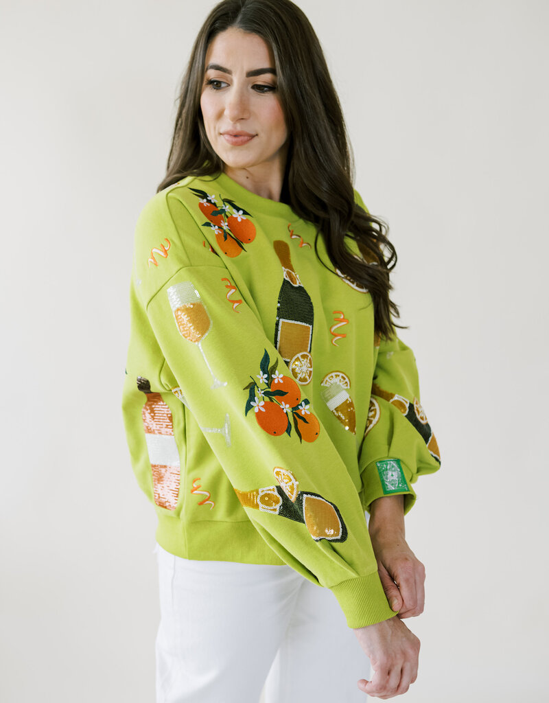 Queen of Sparkles Green Mimosa Icon Sweatshirt