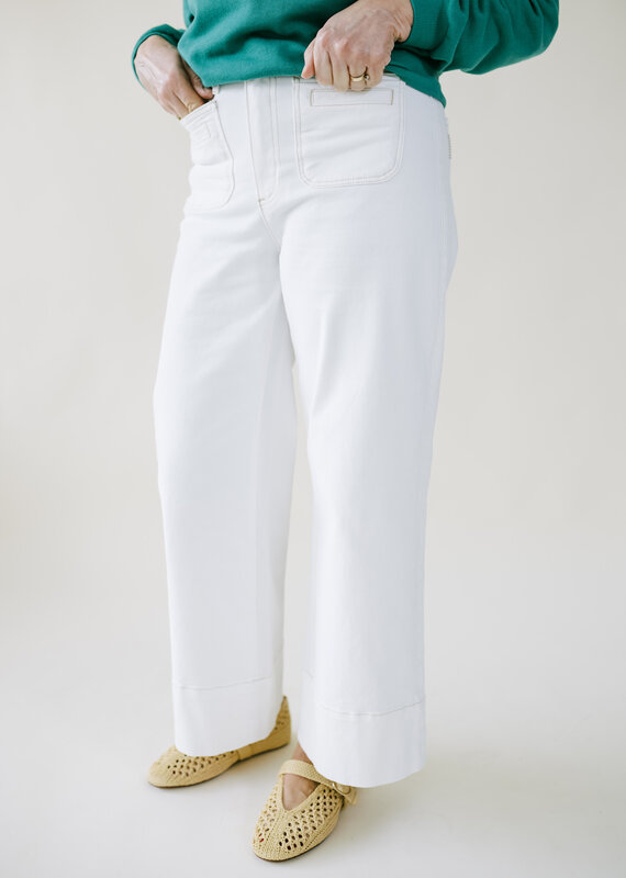 Paige Anessa Wide Leg w/ Patch Pockets Toasted Ecru