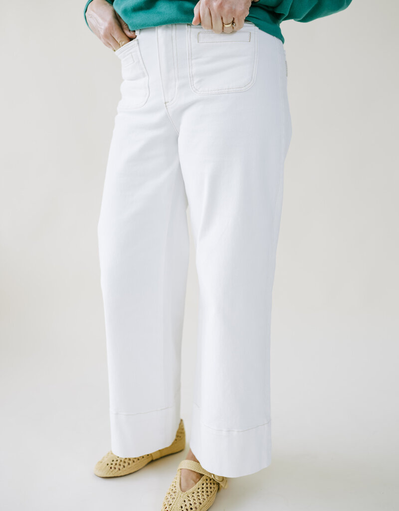 Paige Anessa Wide Leg w/ Patch Pockets Toasted Ecru