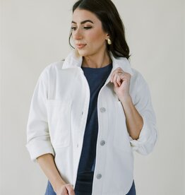 Z Supply All Day Cropped Denim Jacket Off White