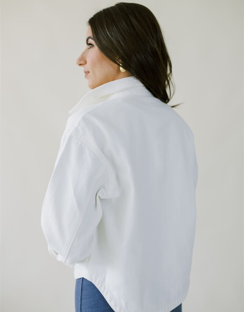 Z Supply All Day Cropped Denim Jacket Off White