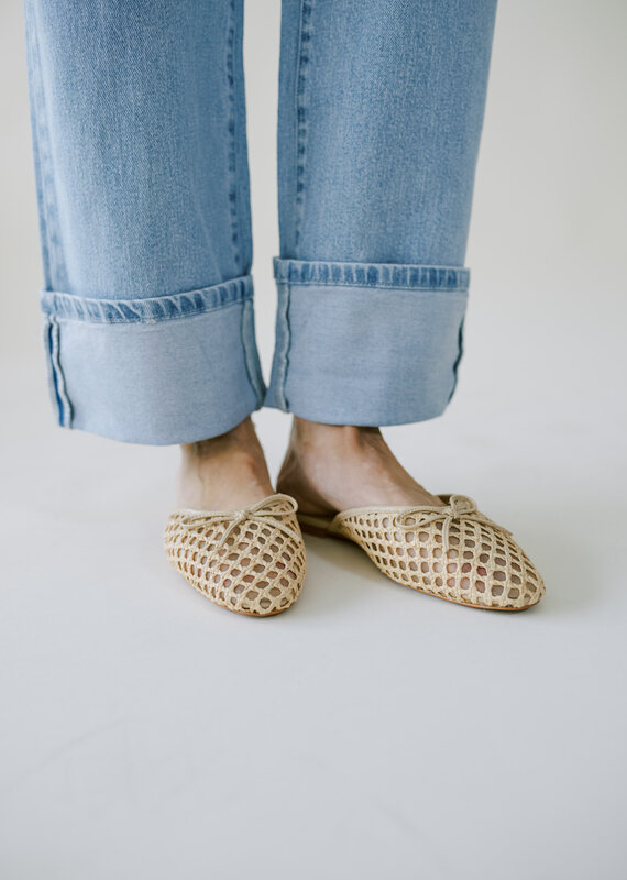 Steve Madden Birdee Raffia Mule Tan