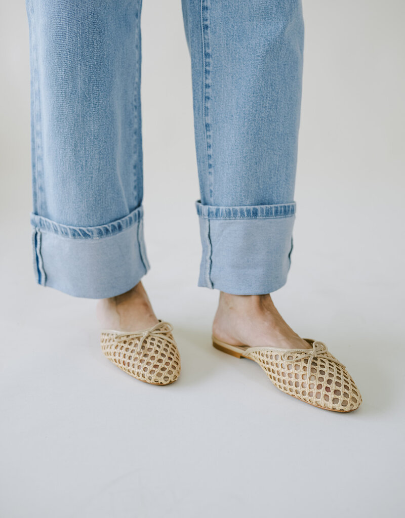Steve Madden Birdee Raffia Mule Tan