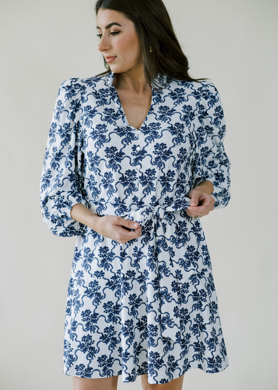 Smith & Quinn Hazel Dress Navy Ribbon Bouquet