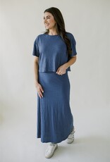 Z Supply Sway Textured Cropped Tee Worn Blue