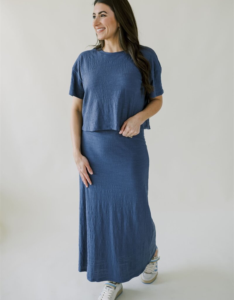 Z Supply Sway Textured Cropped Tee Worn Blue