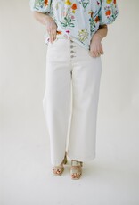 AG Jeans Saige Wide Leg Crop White Oat