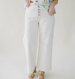 AG Jeans Saige Wide Leg Crop White Oat