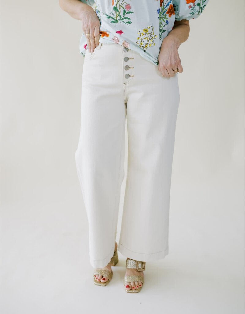 AG Jeans Saige Wide Leg Crop White Oat