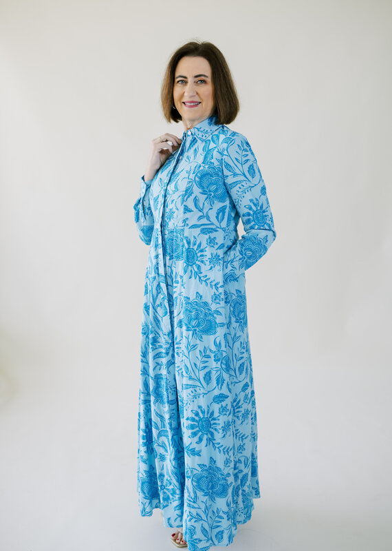Livro Classic Shirt Dress Blue Blossoms