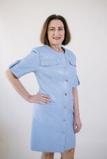 Jackie Faux Leather Dress Light Blue