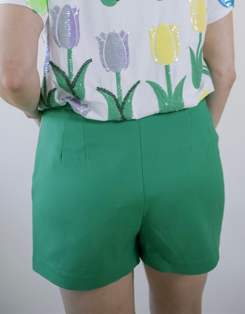 Kelly Green Welt Pocket Skort