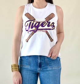Licensed LSU Tigers Baseball Bat Sequin Tank