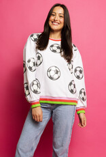 Queen of Sparkles White Soccer Sweatshirt