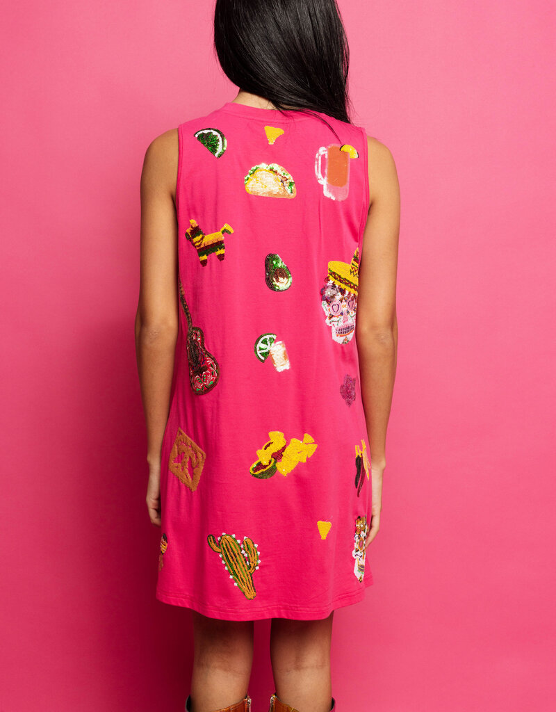 Queen of Sparkles Magenta Cinco Icon Tank Dress