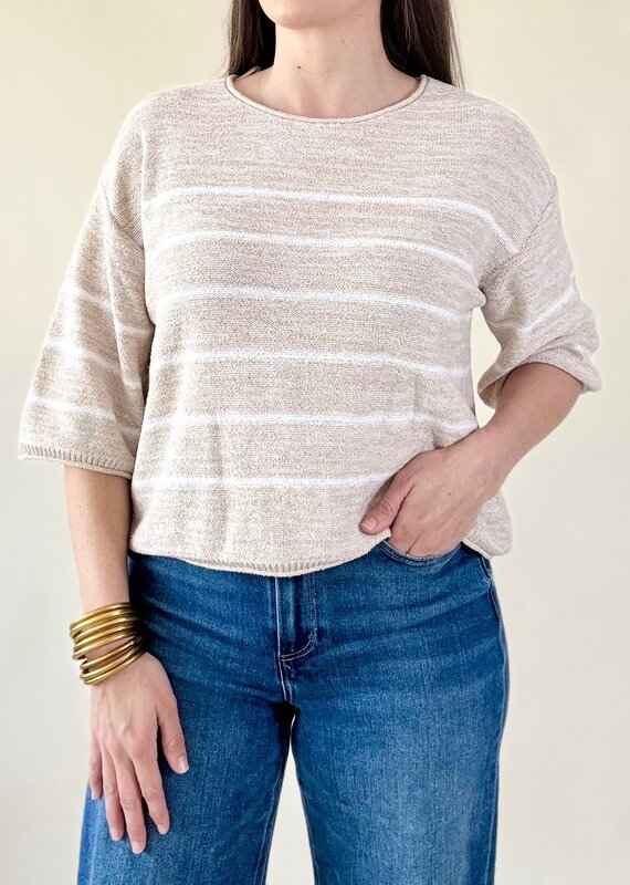 Gentle Fawn Kerrigan Knit Sweater Linen Stripe
