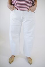 Just Black Barrel Jean w/ Seams Off White