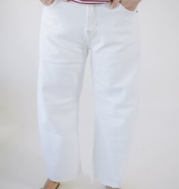 Just Black Barrel Jean w/ Seams Off White