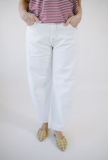 Just Black Barrel Jean w/ Seams Off White