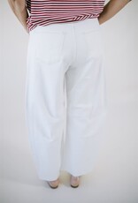Just Black Barrel Jean w/ Seams Off White