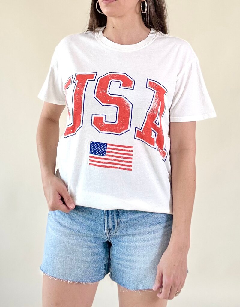 Z Supply Flag Boyfriend Tee Sea Salt