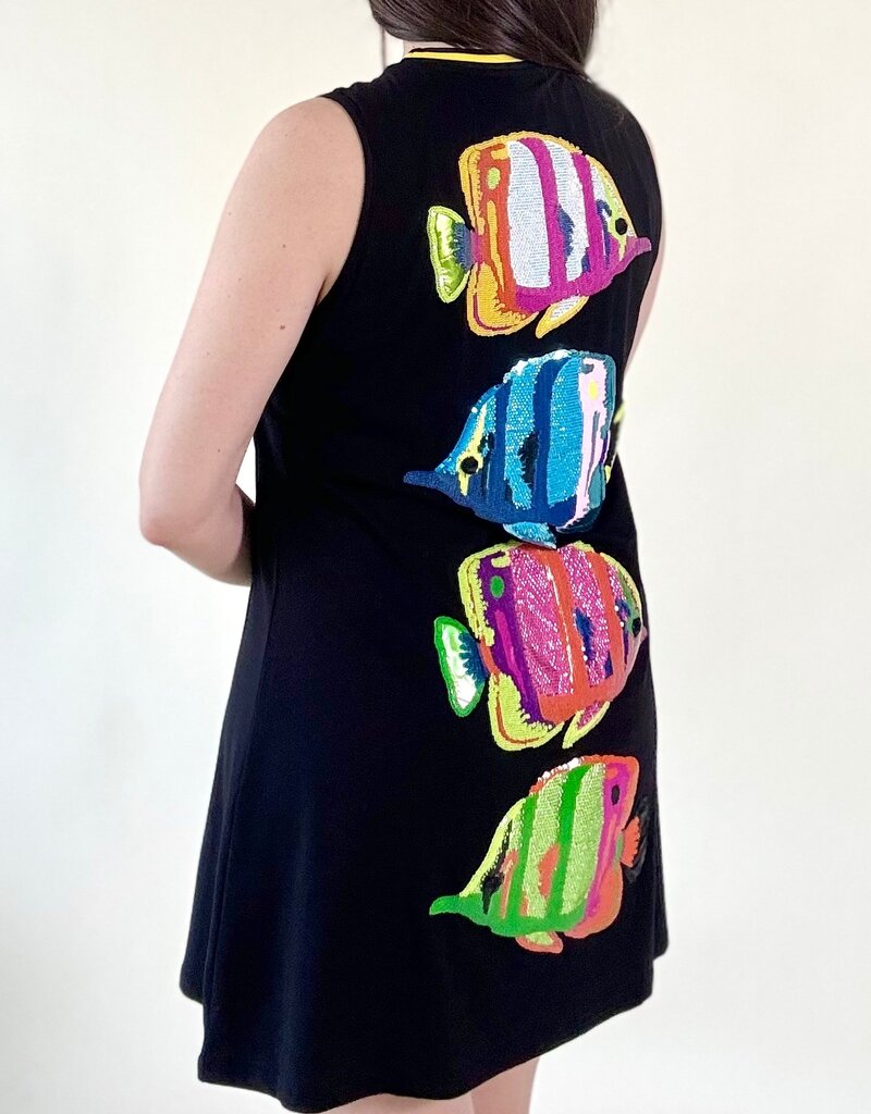 Queen of Sparkles Black Multi Fish Tank Dress