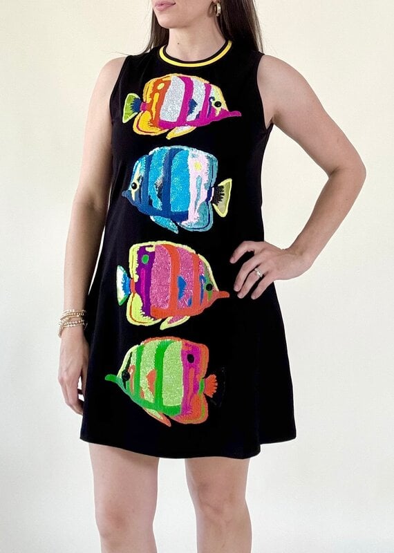 Queen of Sparkles Black Multi Fish Tank Dress